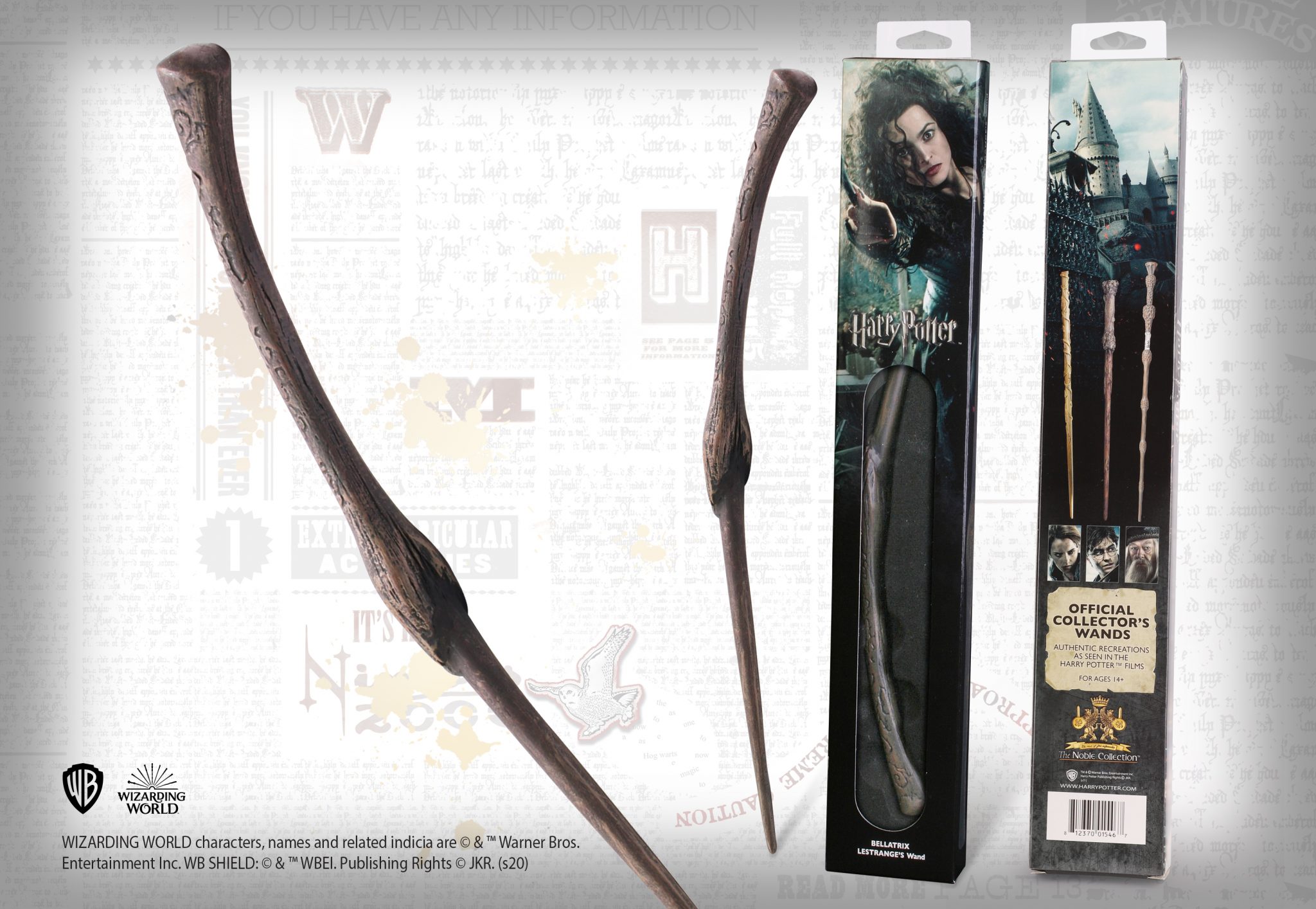 Магическа пръчка The Noble Collection Movies: Harry Potter - Bellatrix ,38 cm