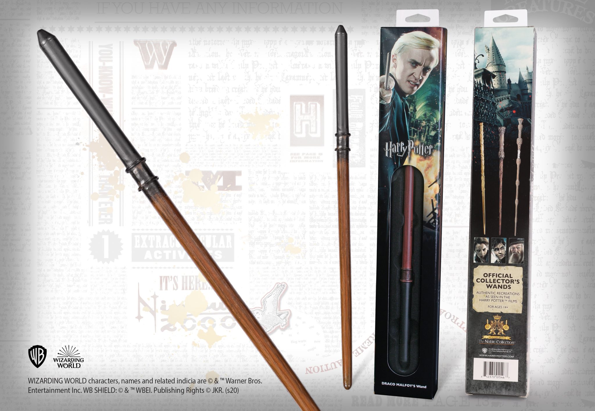 Магическа пръчка The Noble Collection Movies: Harry Potter - Draco Malfoy, 38 cm