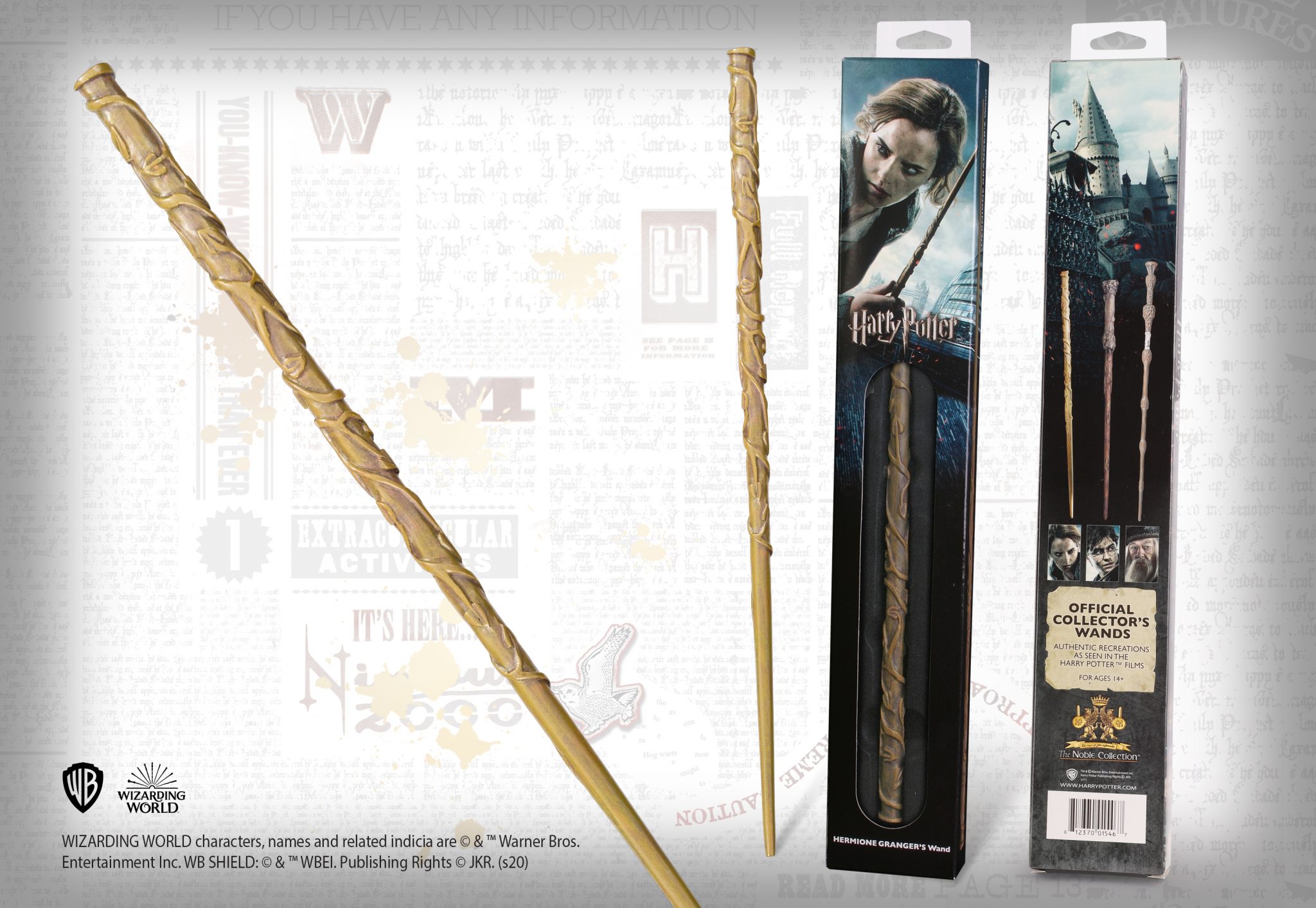 Магическа пръчка The Noble Collection Movies: Harry Potter - Hermione, 38 cm